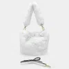 Fashnzfab Solid Faux Fur Tote / Crossbody Bag In White
