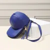 Fashnzfab Solid Faux Leather Baseball Cap Crossbody Bag In Blue