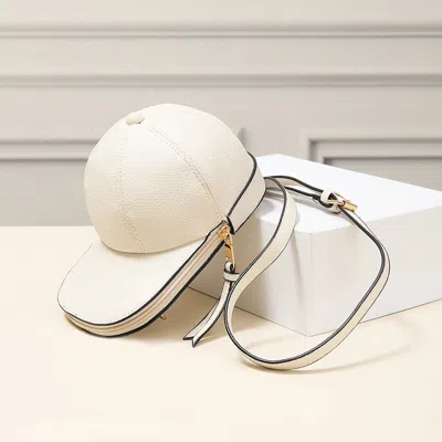 Fashnzfab Solid Faux Leather Baseball Cap Crossbody Bag In Multi