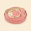 Fashnzfab Solid Faux Leather Belt In Pink
