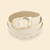 Fashnzfab Solid Faux Leather Belt In White