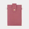 Fashnzfab Solid Faux Leather Card Wallet Travel Neck Bag In Pink