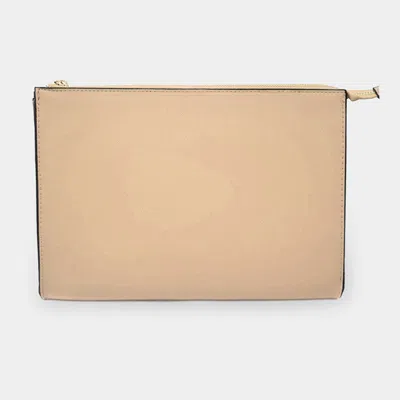 Fashnzfab Solid Faux Leather Clutch Bag In Gold