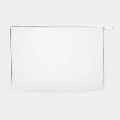 Fashnzfab Solid Faux Leather Clutch Bag In White