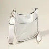Fashnzfab Solid Faux Leather Crossbody Bag 10" X 11" X 3" In White