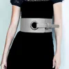 Fashnzfab Solid Faux Leather Elastic Belt In Gray