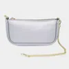Fashnzfab Solid Faux Leather Shoulder Bag In Silver