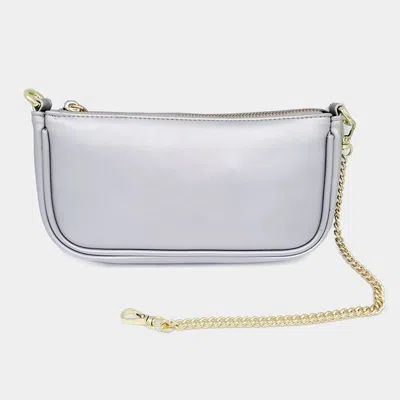 Fashnzfab Solid Faux Leather Shoulder Bag In Silver