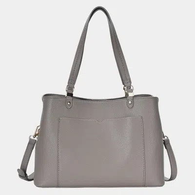 Fashnzfab Solid Faux Leather Shoulder / Crossbody Bag In Gray