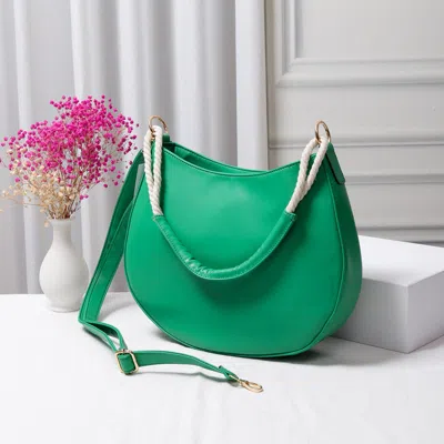 Fashnzfab Solid Faux Leather Shoulder / Crossbody Bag In Green