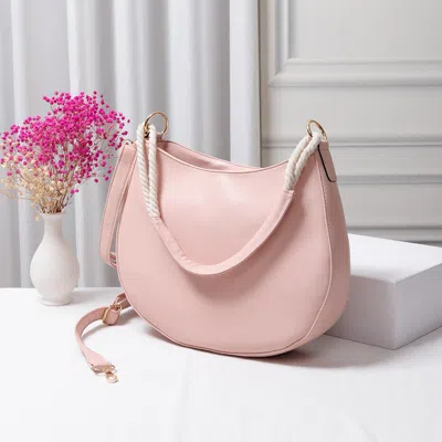 Fashnzfab Solid Faux Leather Shoulder / Crossbody Bag In Pink