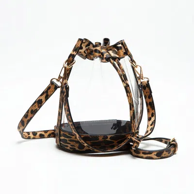 Fashnzfab Solid Faux Leather Transparent Bucket Bag In Multi