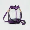 Fashnzfab Solid Faux Leather Transparent Bucket Bag In Multi