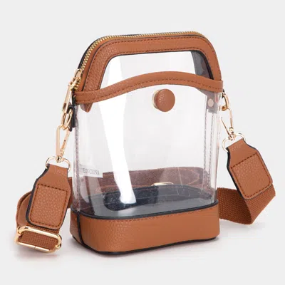 Fashnzfab Solid Faux Leather Transparent Crossbody Bag In Multi