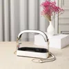 Fashnzfab Solid Faux Leather Transparent Crossbody Bag In White