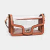 Fashnzfab Solid Faux Leather Transparent Rectangle Shoulder Bag In Multi