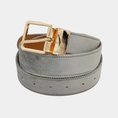Fashnzfab Solid Faux Suede Belt In Gray