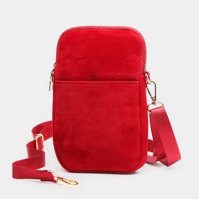 Fashnzfab Solid Faux Suede Crossbody Bag In White