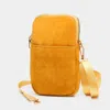 Fashnzfab Solid Faux Suede Crossbody Bag In Yellow