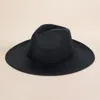 Fashnzfab Solid Fedora Panama Hat In Black