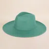 Fashnzfab Solid Fedora Panama Hat In Blue