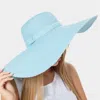 Fashnzfab Solid Floppy Straw Sun Hat In Blue