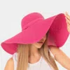 Fashnzfab Solid Floppy Straw Sun Hat In Pink
