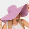Fashnzfab Solid Floppy Straw Sun Hat In Purple