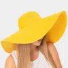 Fashnzfab Solid Floppy Straw Sun Hat In Yellow
