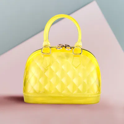 Fashnzfab Solid Jelly Mini Tote / Crossbody Bag In Yellow
