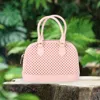 Fashnzfab Solid Jelly Rubber Tote / Crossbody Bag In Pink
