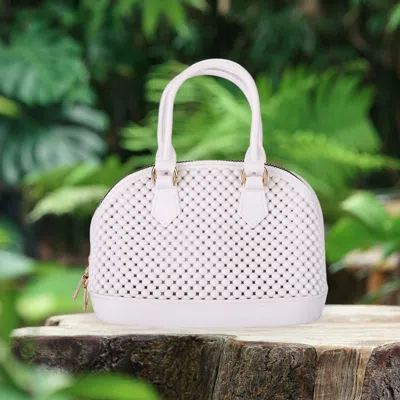 Fashnzfab Solid Jelly Rubber Tote / Crossbody Bag In White