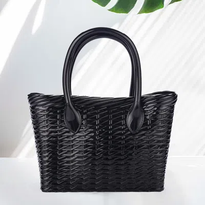 Fashnzfab Solid Jelly Tote Bag In Black