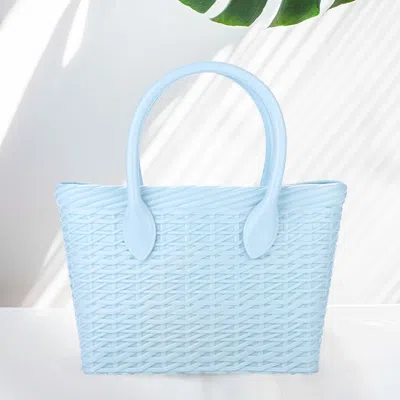 Fashnzfab Solid Jelly Tote Bag In Blue