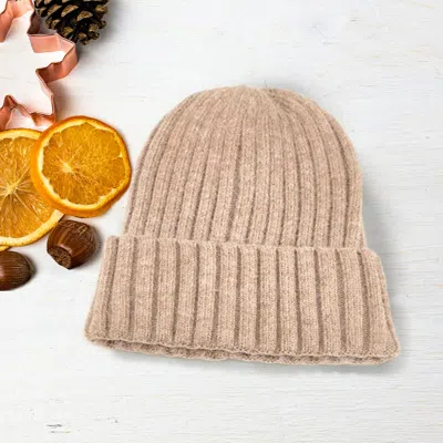 Fashnzfab Solid Knit Beanie Hat In Beige