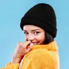 Fashnzfab Solid Knit Beanie Hat In Black