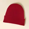 Fashnzfab Solid Knit Beanie Hat In Red