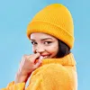 Fashnzfab Solid Knit Beanie Hat In Yellow
