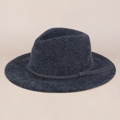 Fashnzfab Solid Knit Panama Hat In Blue