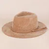 Fashnzfab Solid Knit Panama Hat In Pink