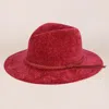 Fashnzfab Solid Knit Panama Hat In Red