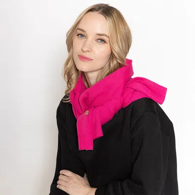 Fashnzfab Solid Knit Scarf In Pink