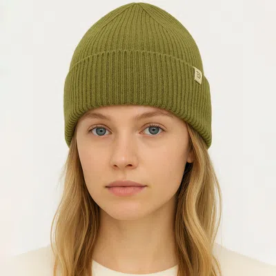 Fashnzfab Solid Knit Winter Beanie Hat In Green