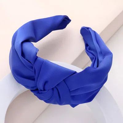 Fashnzfab Solid Knot Burnout Headband In Blue