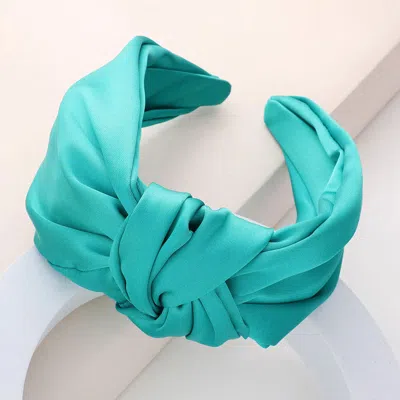 Fashnzfab Solid Knot Burnout Headband In Blue