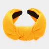 Fashnzfab Solid Knot Burnout Headband In Yellow