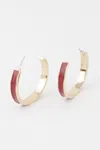 Fashnzfab Solid Lined Hoop Earrings In Pink