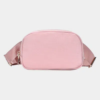 Fashnzfab Solid Nylon Crossbody Bag In Pink