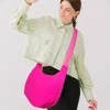 Fashnzfab Solid Nylon Sling Bag / Crossbody Bag In Pink