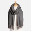 Fashnzfab Solid Oblong Scarf With Tassels In Pink